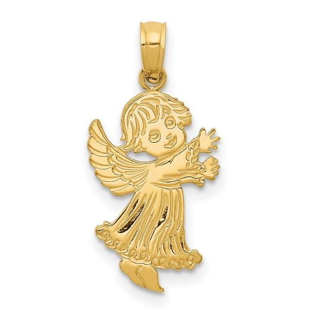24mm x 12mm Solid 14k Yellow Gold Cross Pendant Charm